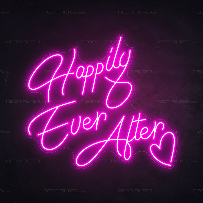 Happily Ever After Neon Light in Love Potion Pink