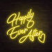 Happily Ever After Neon Light in Paradise Yellow