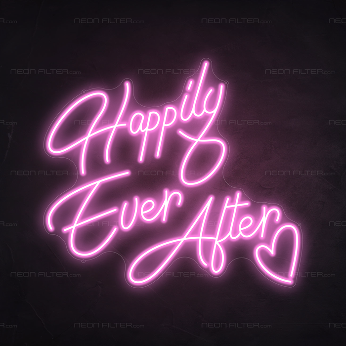 Happily Ever After Neon Light in Pastel Pink