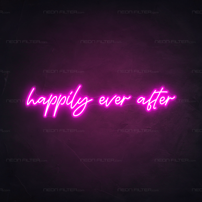 Happily Ever After Neon Sign in Love Potion Pink