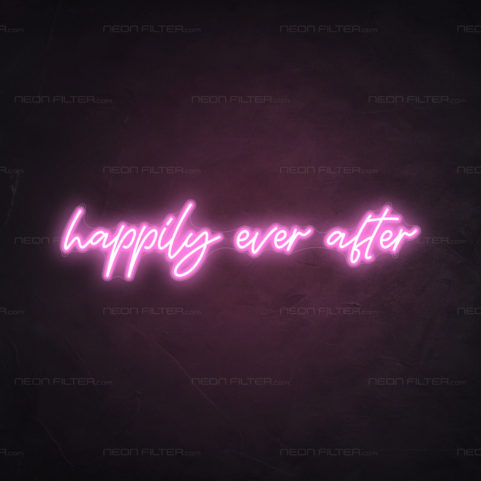 Happily Ever After Neon Sign in Pastel Pink