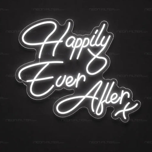 Happily Ever After Script Neon Sign for Wedding Decor - Neon Filter
