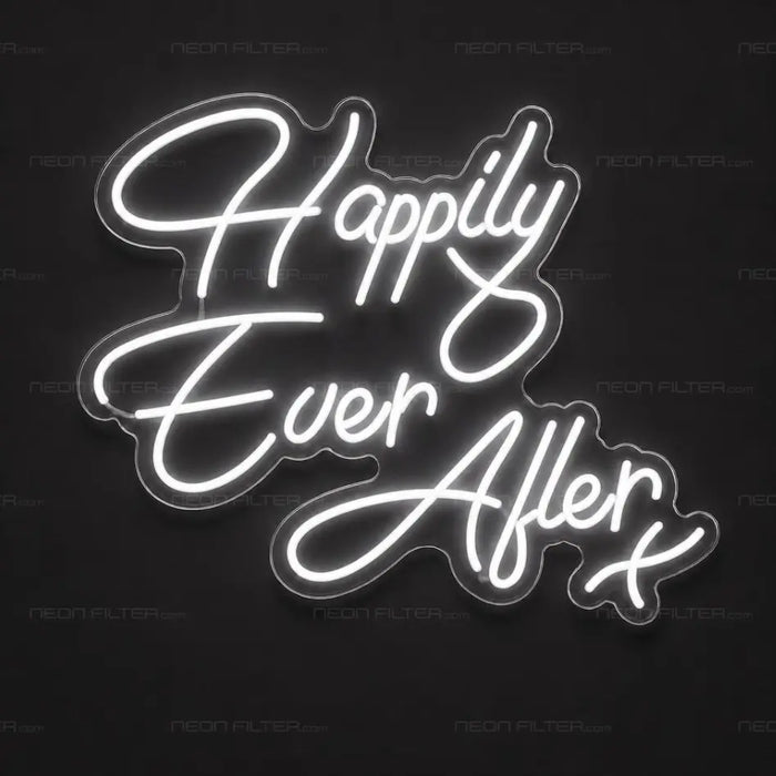 Happily Ever After Script Neon Sign for Wedding Decor - Neon Filter