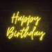 Happy Birthday Neon Sign in Paradise Yellow