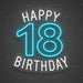 Happy 18 Birthday Neon Sign for Birthday Decor - Neon Filter
