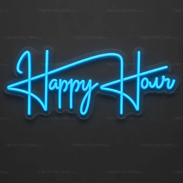Happy Hour Neon Sign for Restaurant Decor - Neon Filter