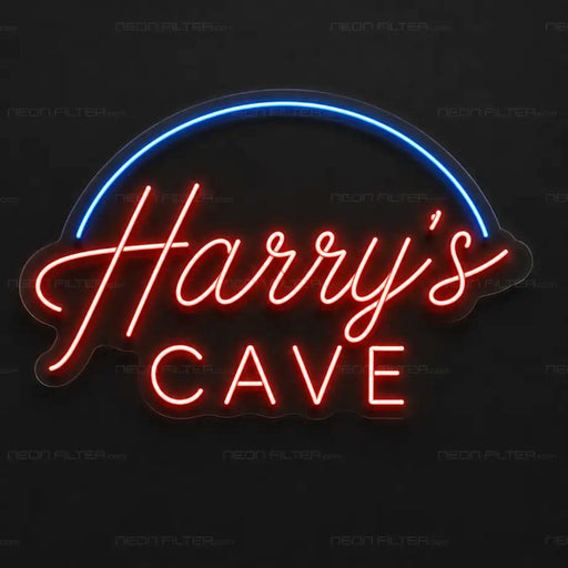 Harry's Cave Neon Sign for ManCave Decor - Neon Filter