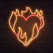 Heart On Fire Emoji Neon Sign