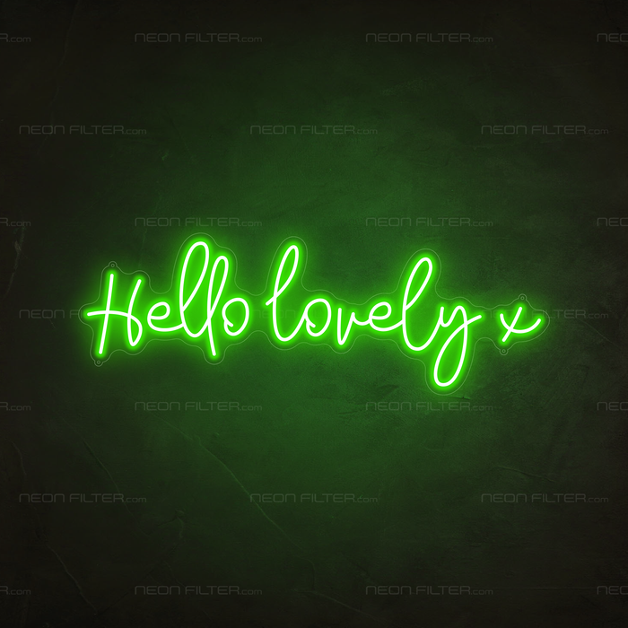 Hello Lovely X Neon Sign in Glow Up Green