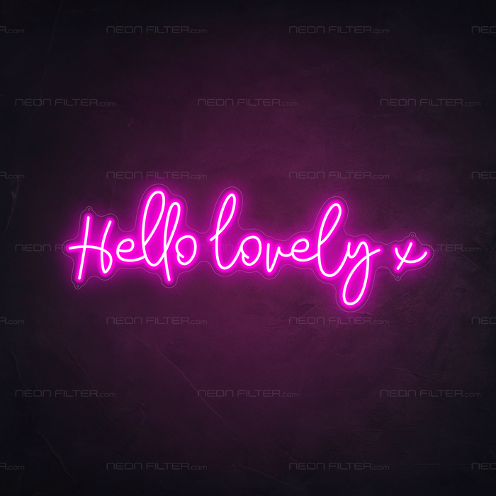 Hello Lovely X Neon Sign in Love Potion Pink