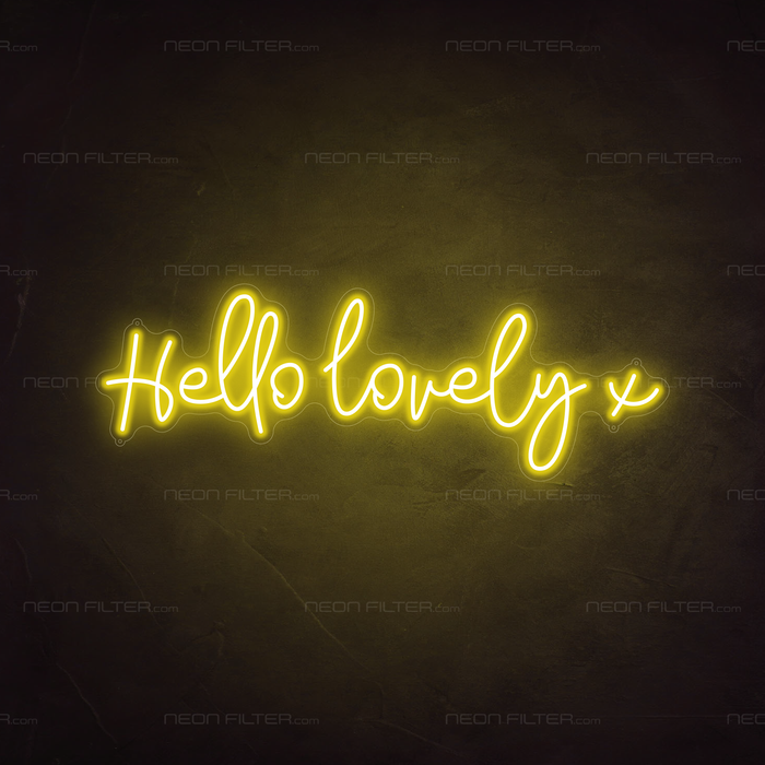 Hello Lovely X Neon Sign in Paradise Yellow