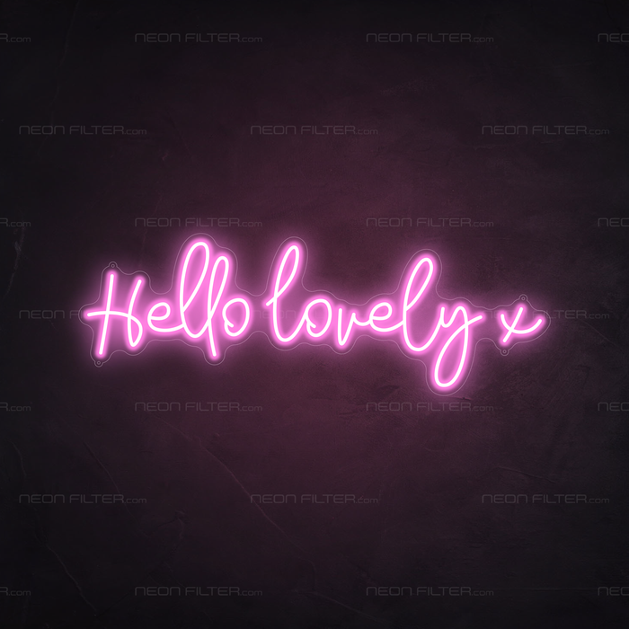 Hello Lovely X Neon Sign in Pastel Pink