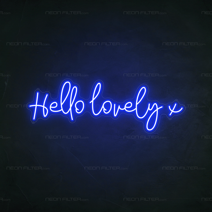 Hello Lovely X Neon Sign in Santorini Blue