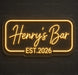 Henry's Bar EST. 2026 Neon Sign for ManCave Decor - Neon Filter