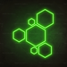 Hexagons Neon Sign in Glow Up Green