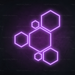 Hexagons Neon Sign in Hopeless Romantic Purple