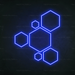 Hexagons Neon Sign in Santorini Blue