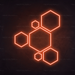 Hexagons Neon Sign in Sunset Orange