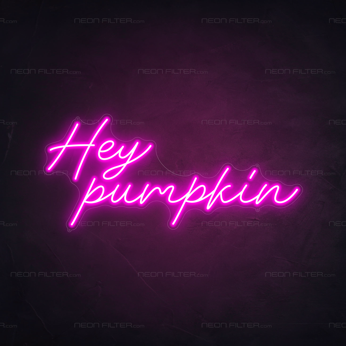 Hey Pumpkin Neon Sign in Love Potion Pink