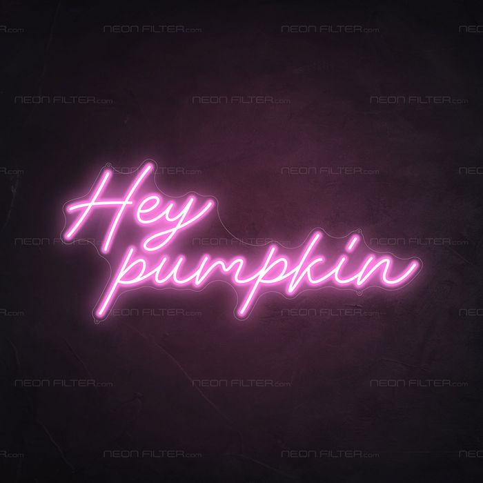 Hey Pumpkin Neon Sign in Pastel Pink