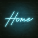 Home Neon Sign in Glacier blue