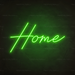 Home Neon Sign in Glow Up Green