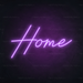 Home Neon Sign in Hopeless Romantic Purple