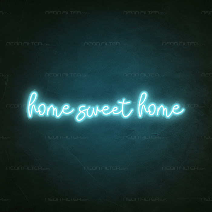 Home Sweet Home Neon Sign in Glacier blue