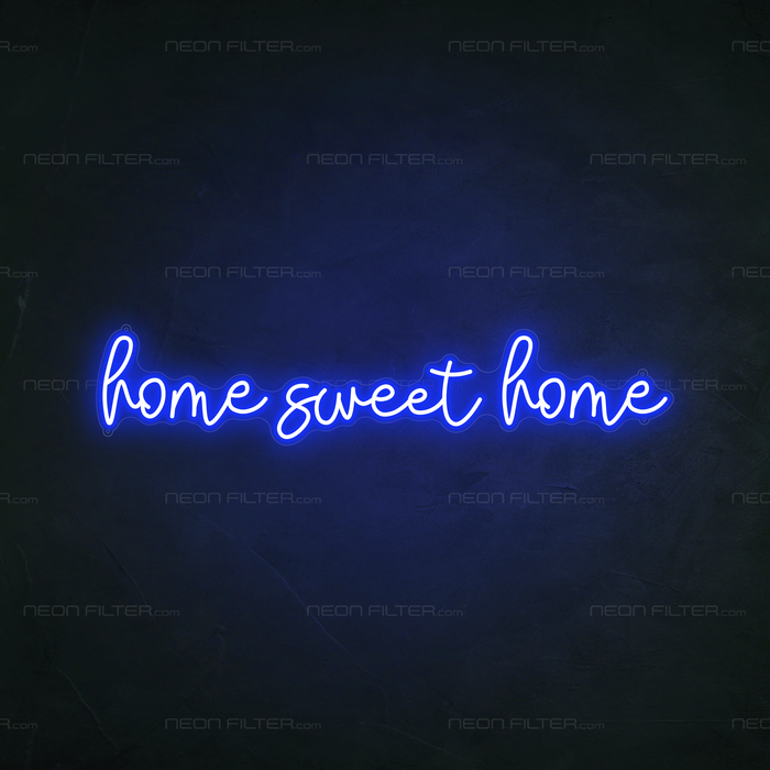 Home Sweet Home Neon Sign in Santorini Blue