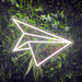 Paper Aeroplane Neon Sign in snow white
