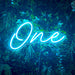 One Neon Sign in glacier blue