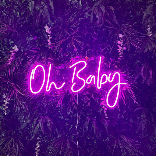 Oh Baby LED Neon Sign in hot pink