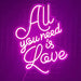All you need is love pink neon sign