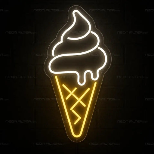 Ice Cream Cone Neon Sign for FoodandDrinks Decor - Neon Filter