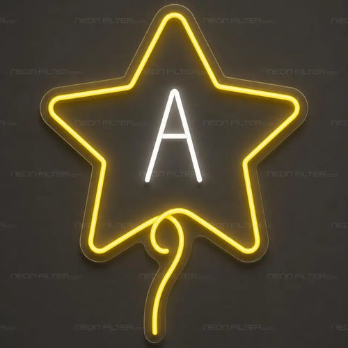Initial Star Neon Sign for Baby Shower Decor - Neon Filter