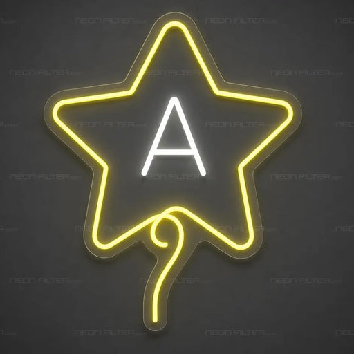 Initial Star Neon Sign for Baby Shower Decor - Neon Filter