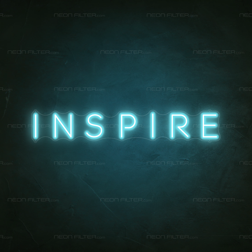 Inspire Neon Sign in Glacier blue