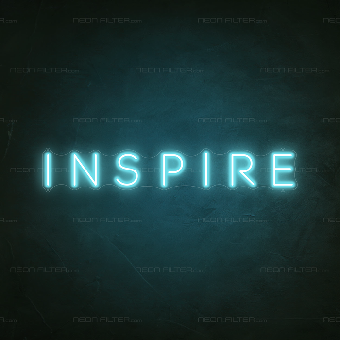 Inspire Neon Sign in Glacier blue