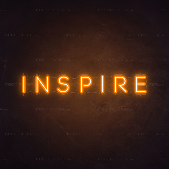 Inspire Neon Sign in Hey Pumpkin Orange