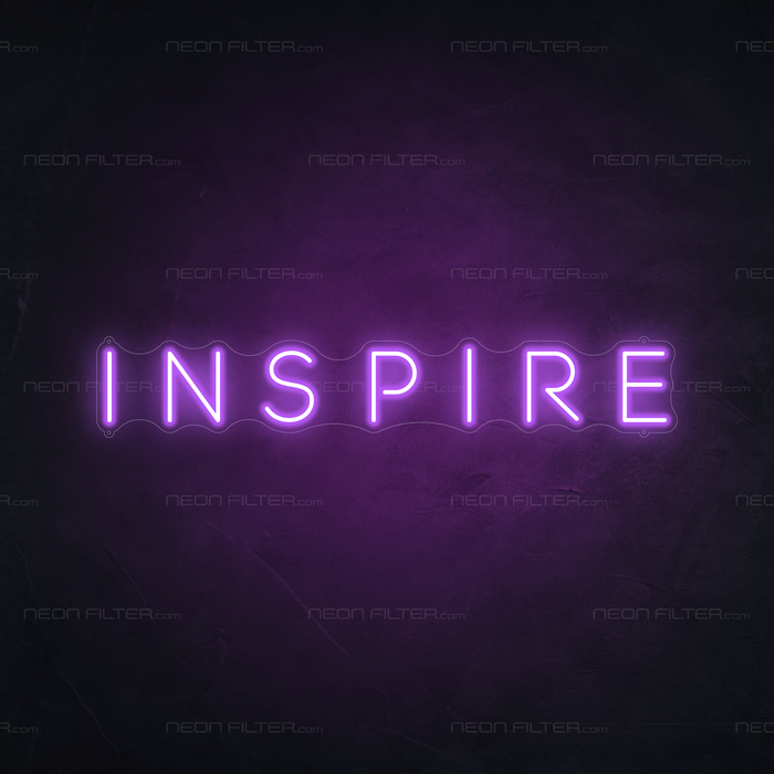 Inspire Neon Sign in Hopeless Romantic Purple