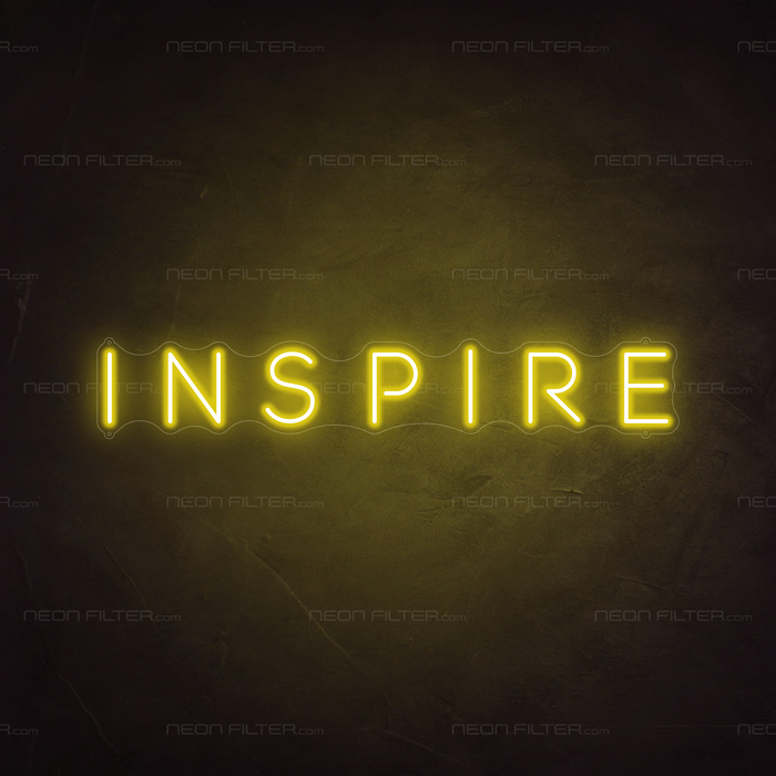 Inspire Neon Sign in Paradise Yellow