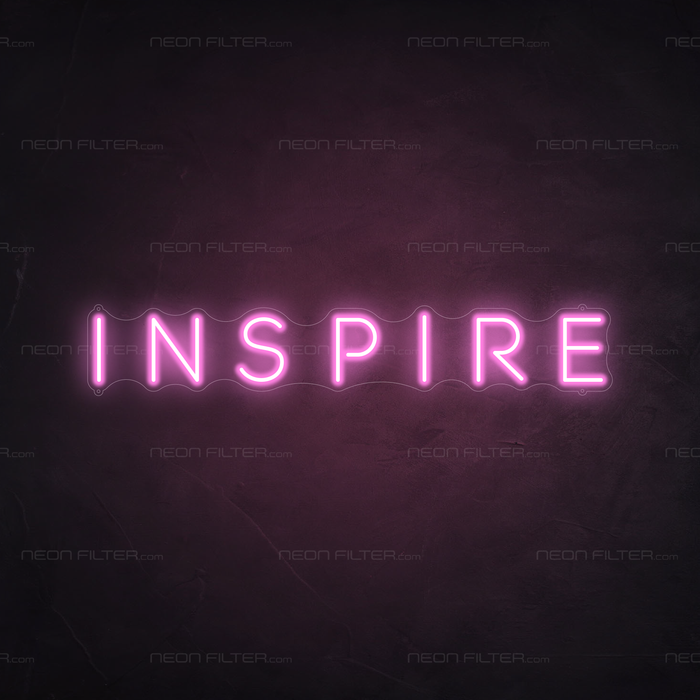 Inspire Neon Sign in Pastel Pink