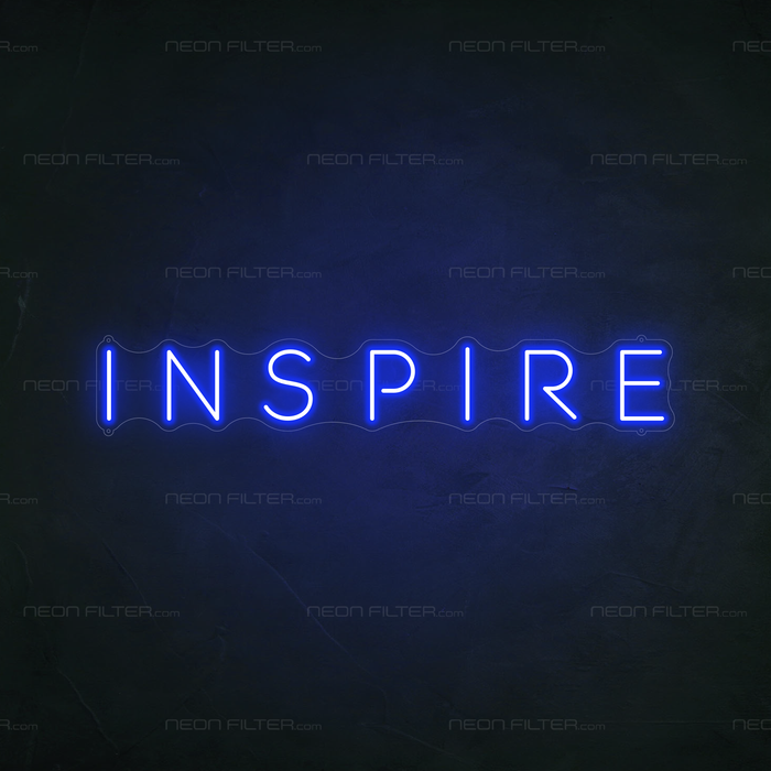 Inspire Neon Sign in Santorini Blue