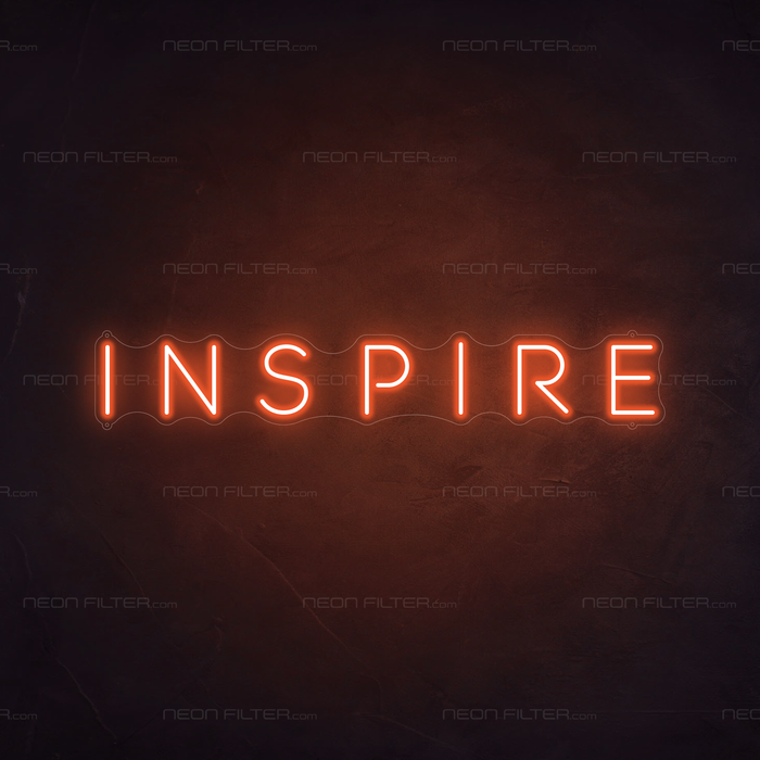 Inspire Neon Sign in Sunset Orange