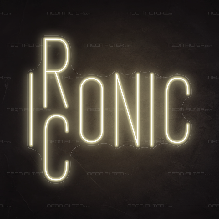 Ironic Iconic Neon Sign in Cosy Warm White