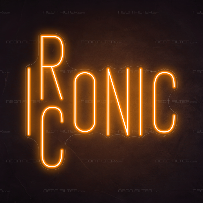 Ironic Iconic Neon Sign in Hey Pumpkin Orange