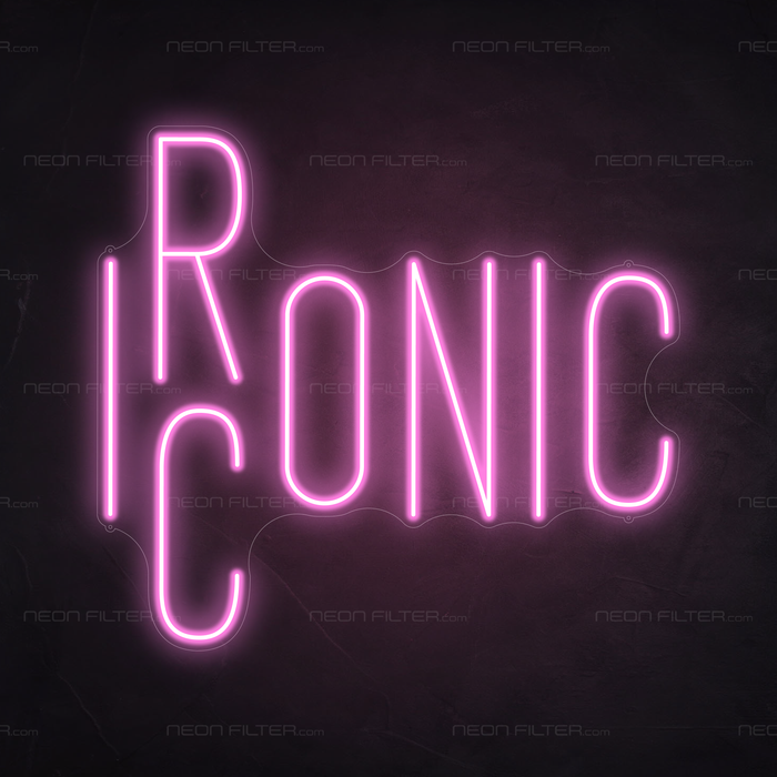 Ironic Iconic Neon Sign in Pastel Pink