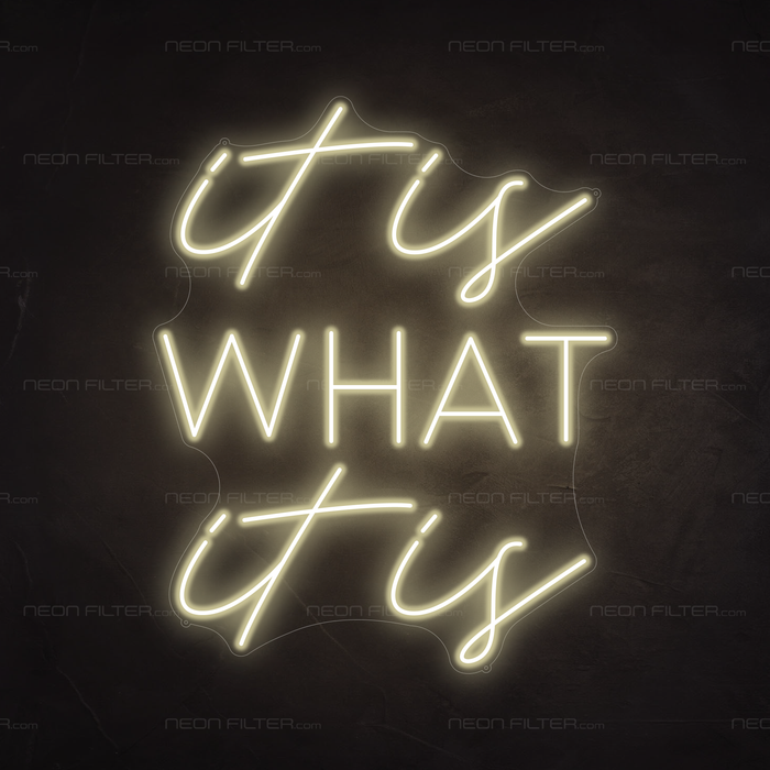 It Is What It Is Neon Sign in Cosy Warm White