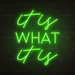 It Is What It Is Neon Sign in Glow Up Green