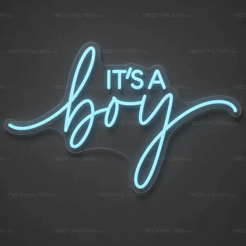 It's a Boy Neon Sign for Baby Shower Decor - Neon Filter